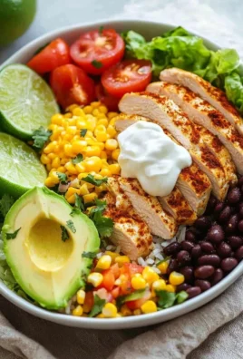 Delicious chicken burrito bowl topped with fresh ingredients and served in a colorful bowl.