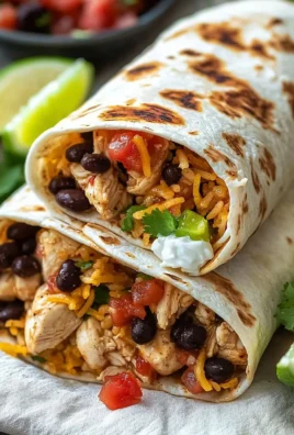 Delicious homemade Chicken Burrito filled with savory ingredients