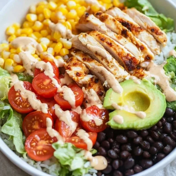 Delicious Chicken Burrito Yumm Bowl with vibrant ingredients and flavors