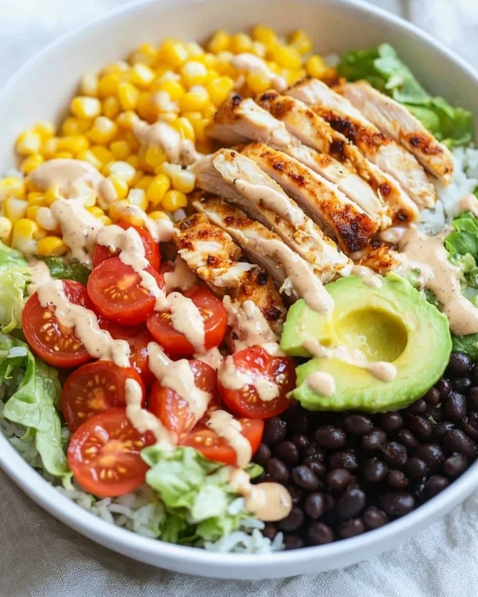 Delicious Chicken Burrito Yumm Bowl with vibrant ingredients and flavors