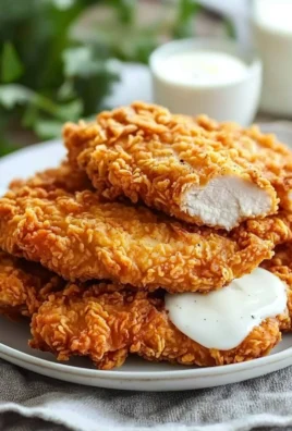 Plate of Chicken Fried Chicken with crispy coating and garnishes.