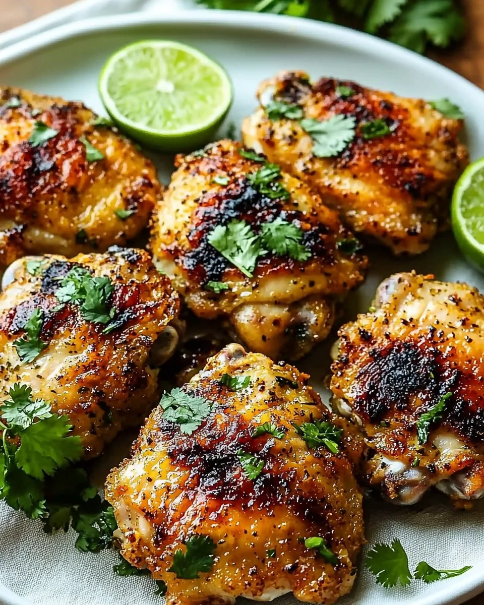 Crispy Cilantro Lime Chicken Thighs