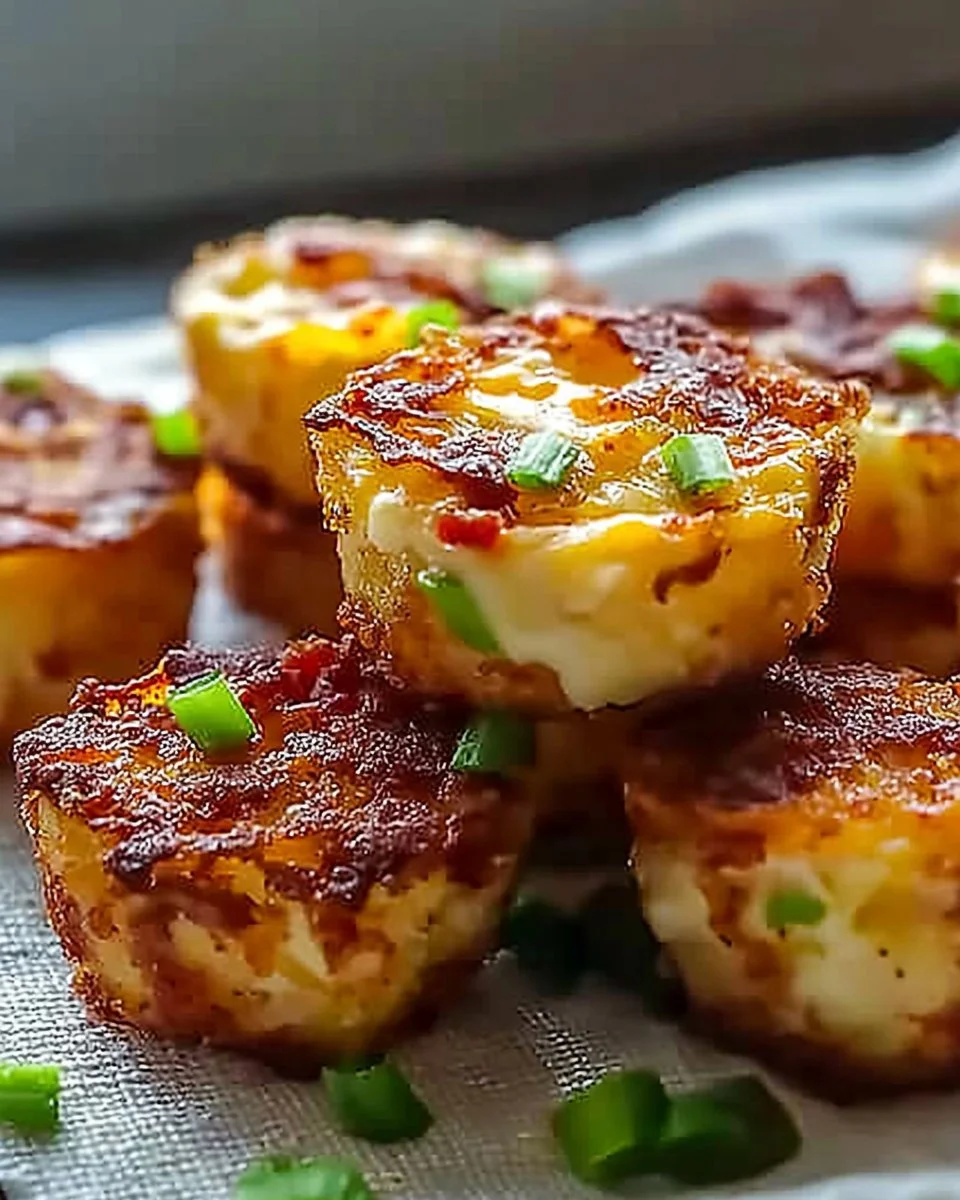Crispy loaded hashbrown bites served on a plate for a delicious snack