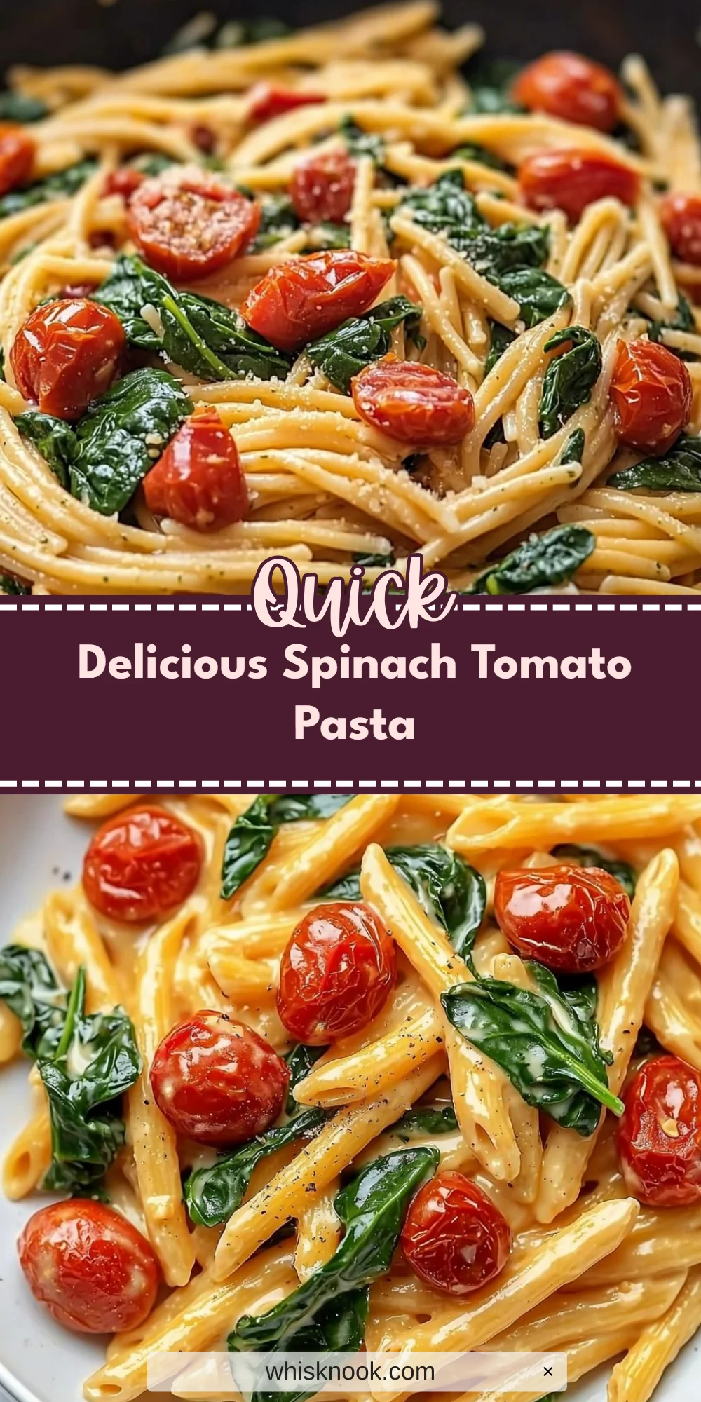 Delicious Spinach Tomato Pasta