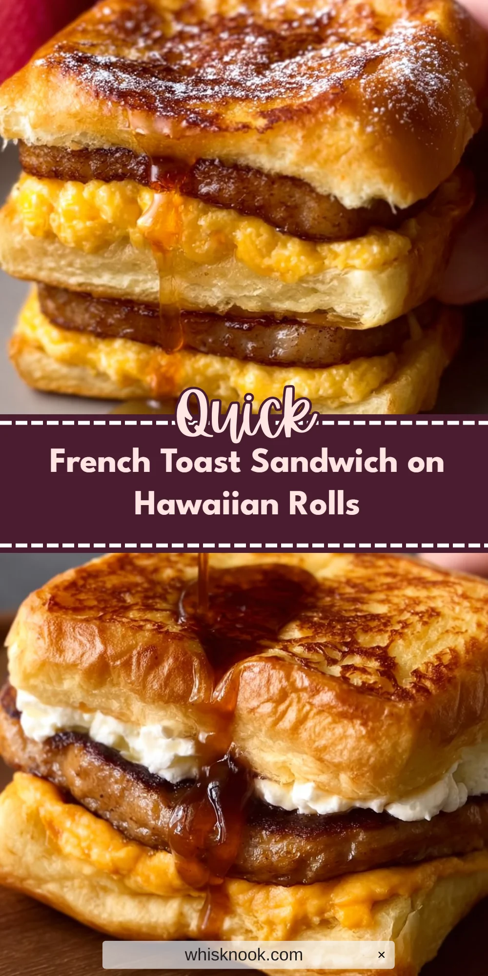 French Toast Sandwich on Hawaiian Rolls