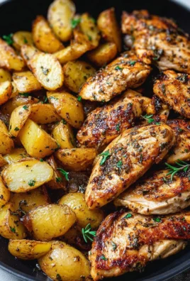 Garlic Butter Chicken served with crispy potatoes