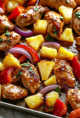 Hawaiian Chicken Sheet Pan recipe with pineapple and fresh vegetables