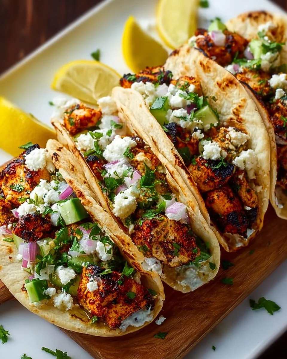 Healthy Mediterranean Chicken Tacos
