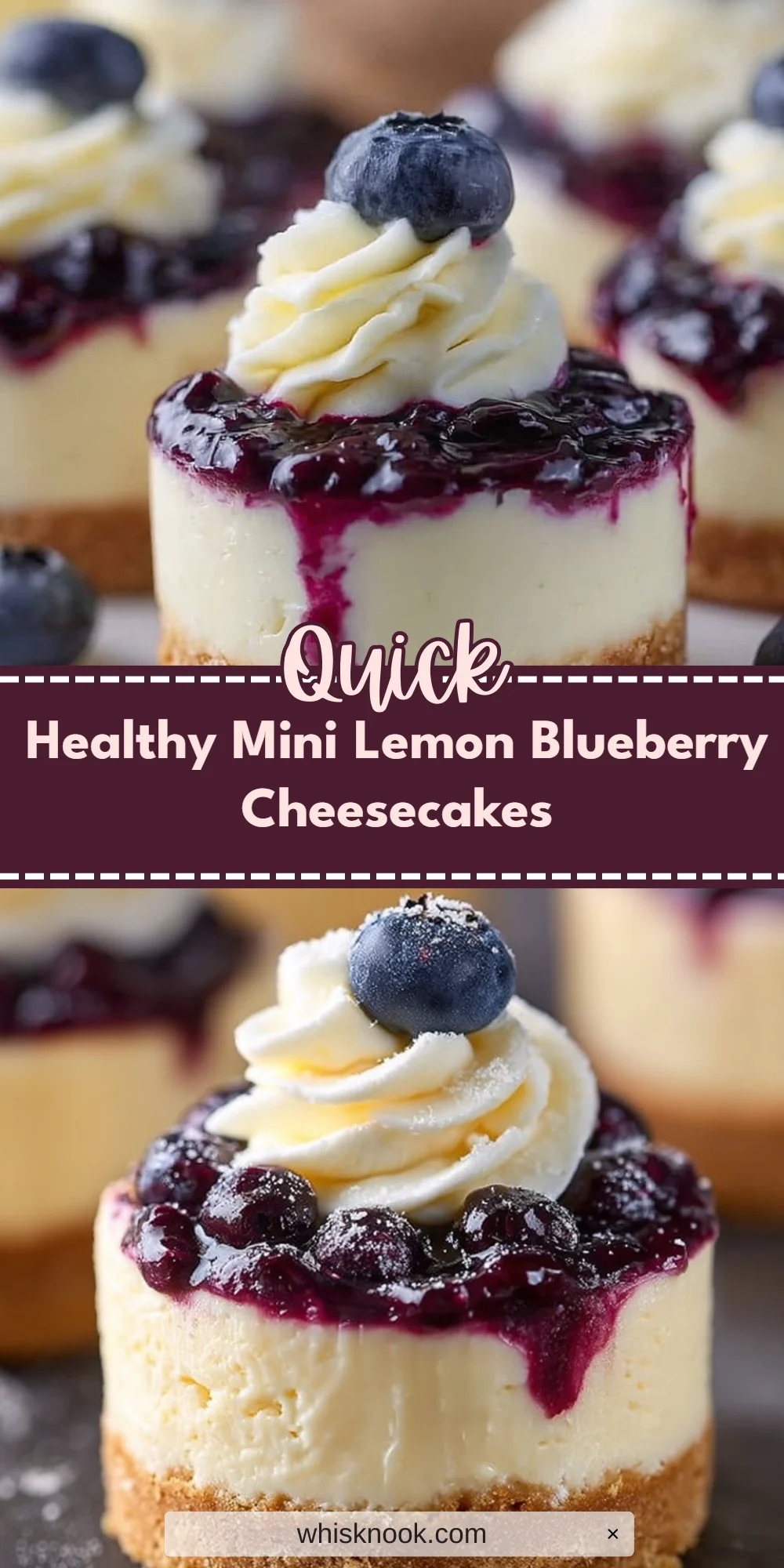 Healthy Mini Lemon Blueberry Cheesecakes