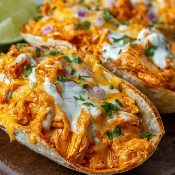 High protein cheesy buffalo chicken dish served in a bowl