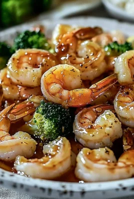 Delicious honey garlic shrimp served over rice with vegetables
