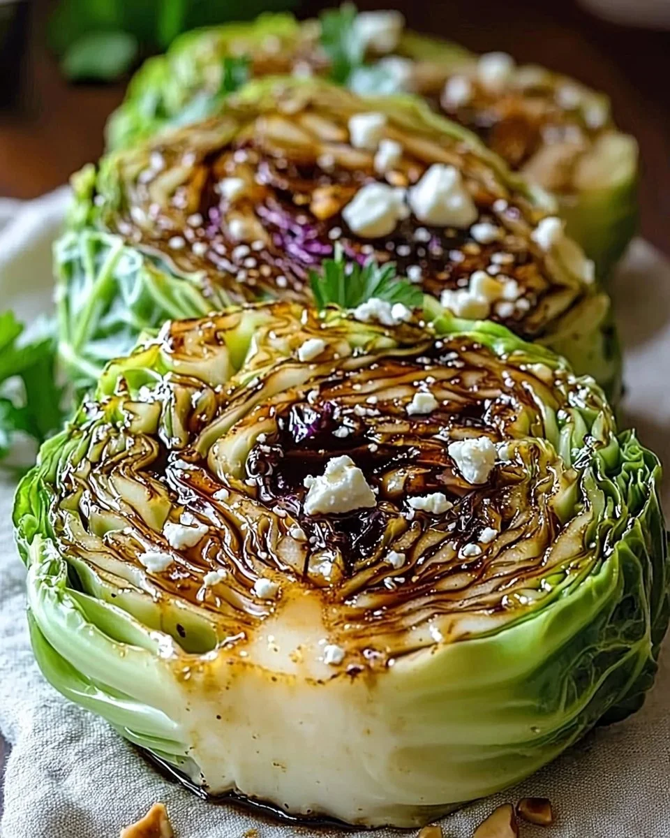 Honey Balsamic Cabbage Steaks