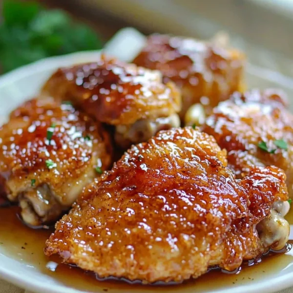 Delicious honey garlic crispy chicken served with a side of vegetables