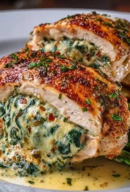 Delicious stuffed chicken on a plate inspired by Ruth's Chris recipe