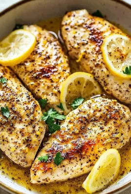 Delicious Lemon Pepper Chicken garnished with lemon slices and herbs