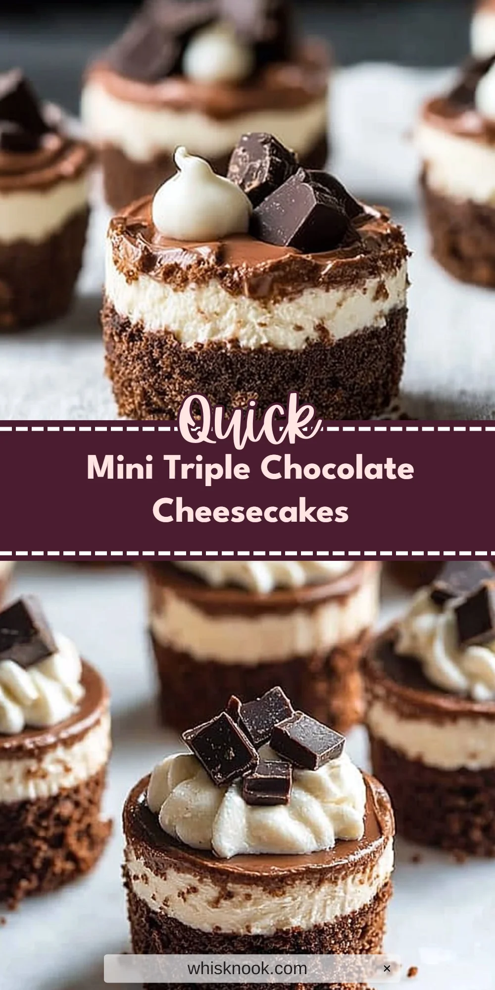 Mini Triple Chocolate Cheesecakes