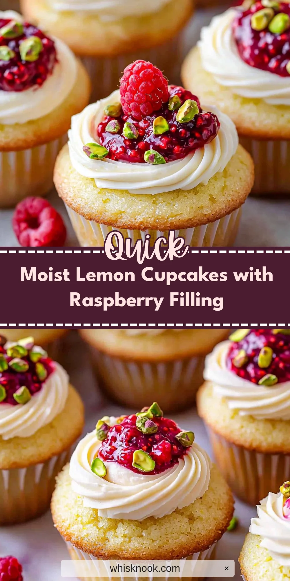 Moist Lemon Cupcakes with Raspberry Filling