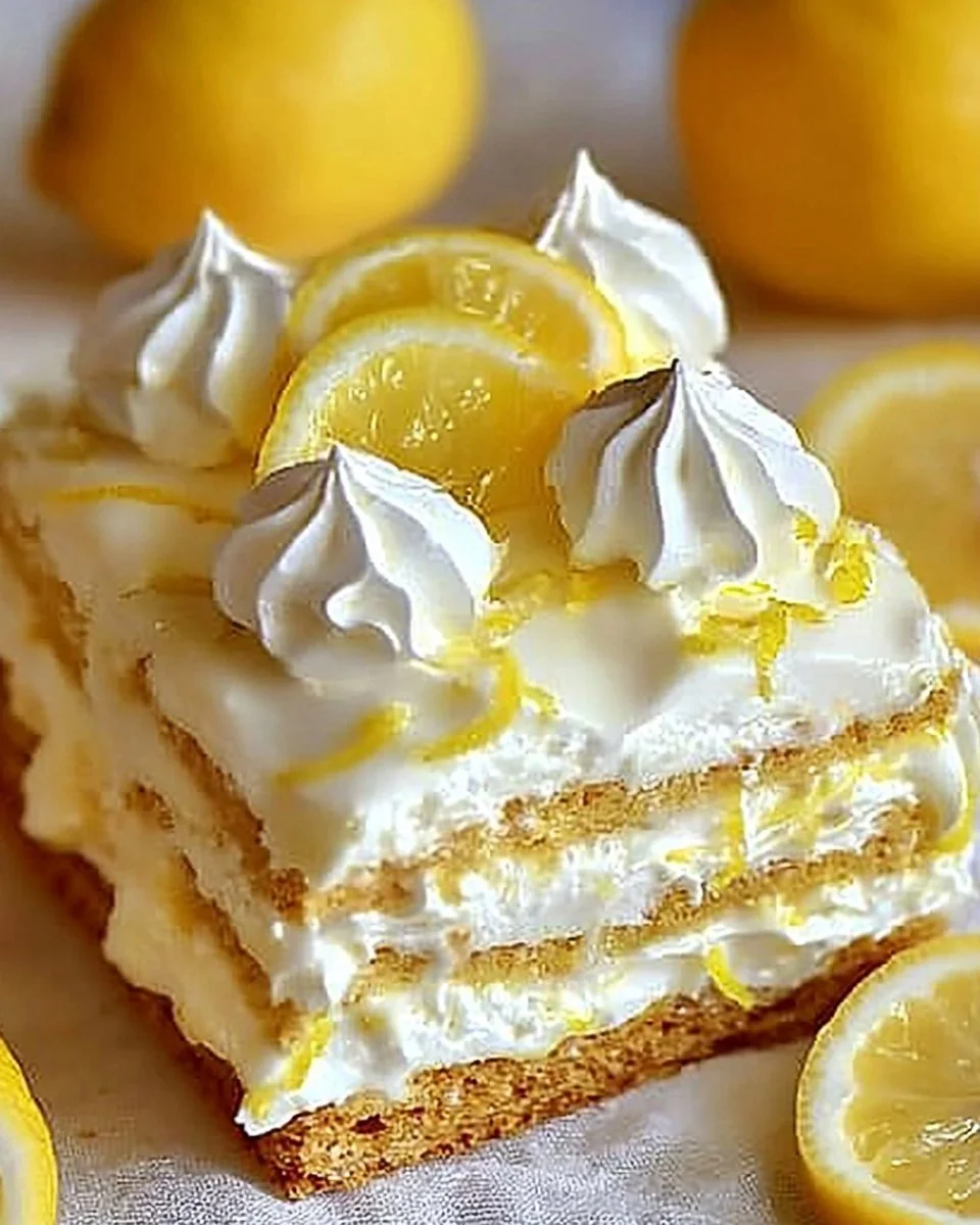 No-Bake Lemon Eclair Cake Recipe