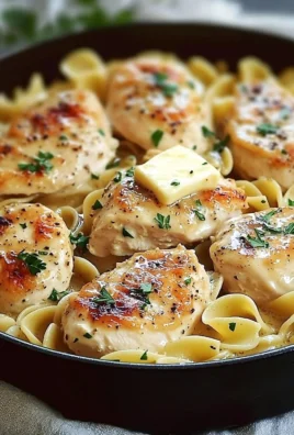 One-Pan Chicken with Buttered Noodles in a skillet