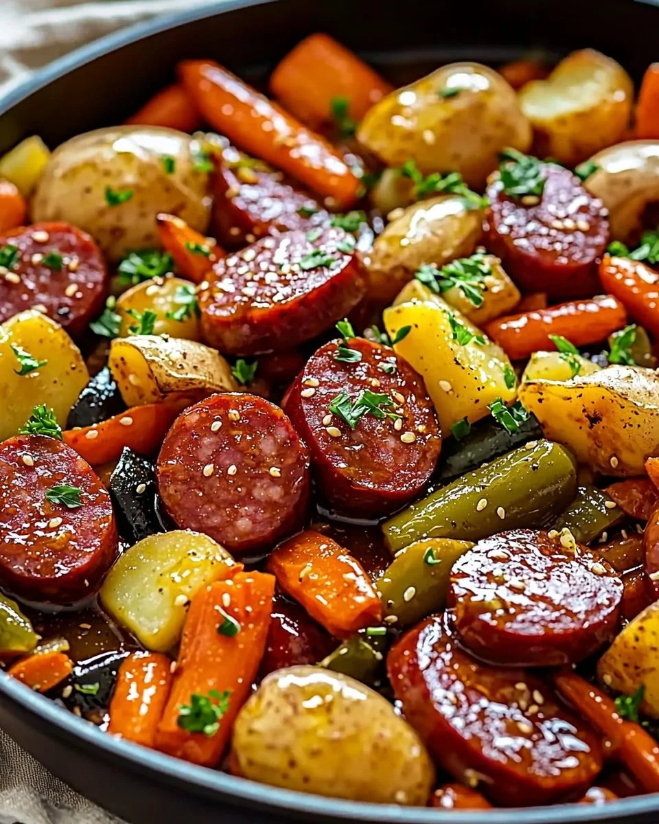 One-Pan Honey Garlic Kielbasa & Veggies: Easy Family Delight
