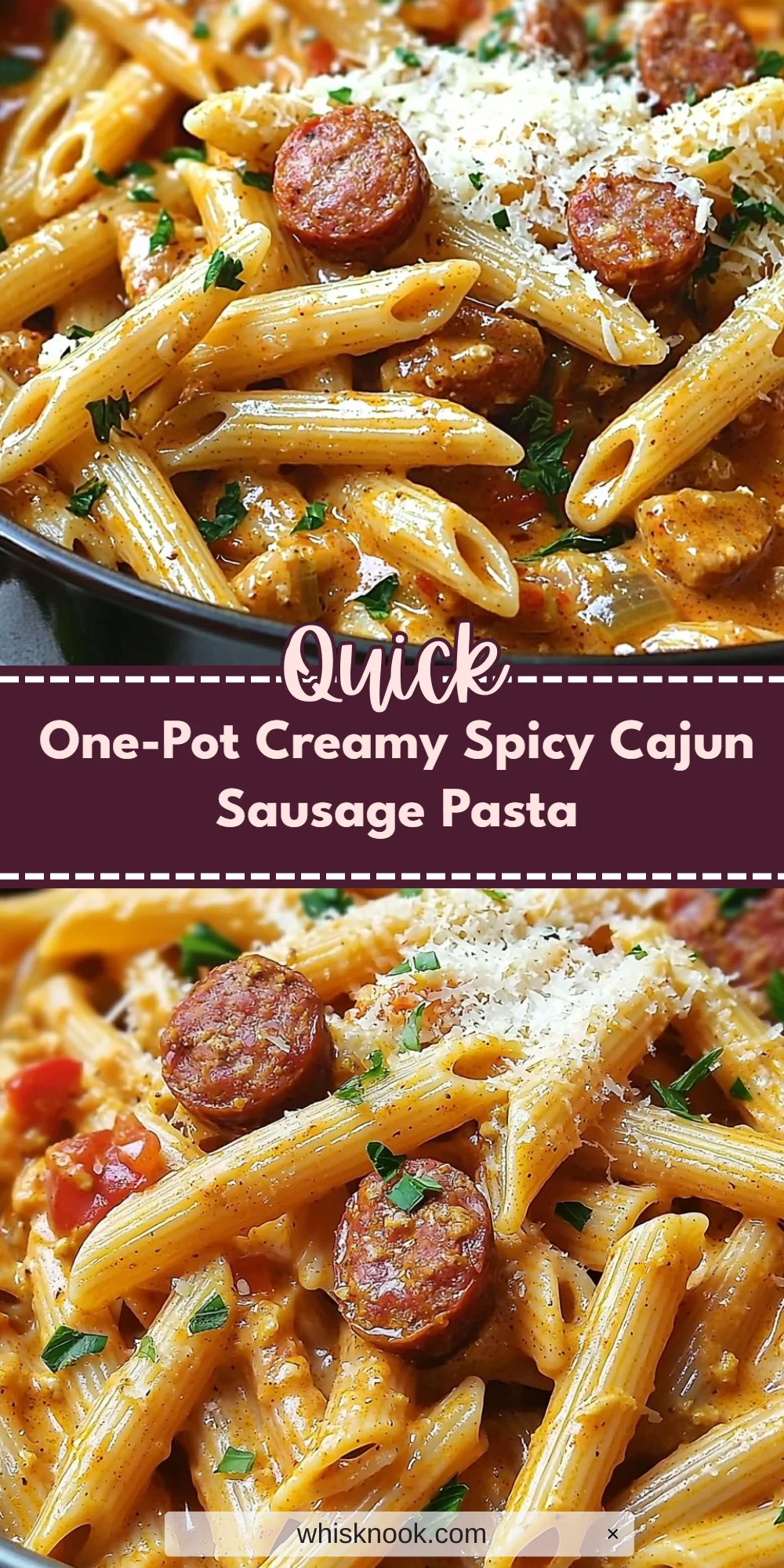 One-Pot Creamy Spicy Cajun Sausage Pasta