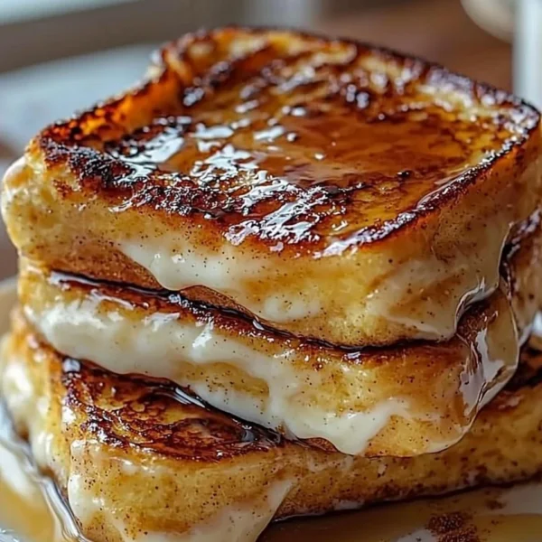Delicious Overnight Crème Brûlée French Toast served with caramelized sugar topping