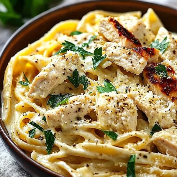Creamy Parmesan Marry Me Chicken Pasta dish garnished with herbs