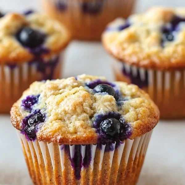 Protein cottage cheese blueberry muffins on a plate