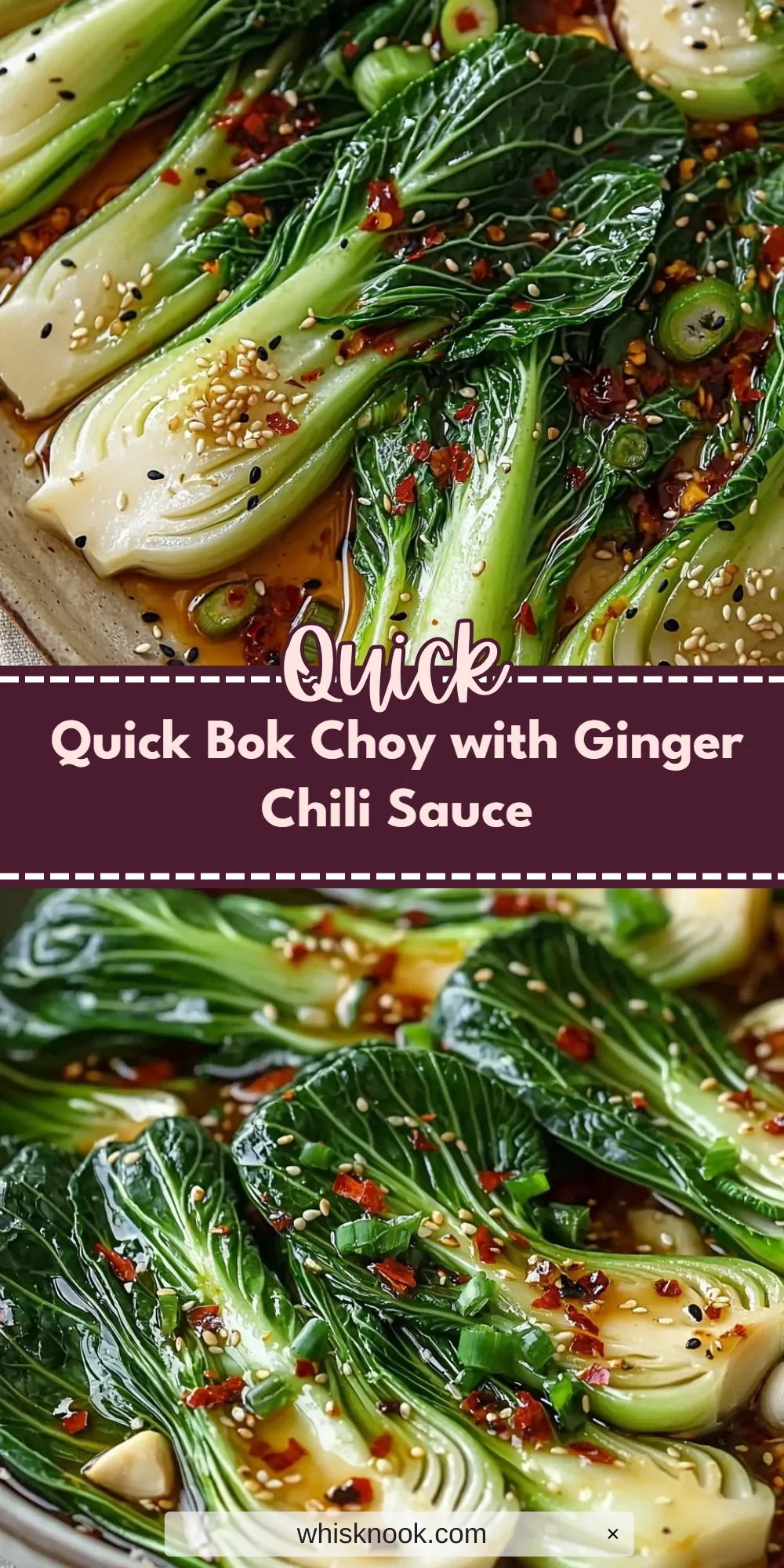 Quick Bok Choy with Ginger Chili Sauce