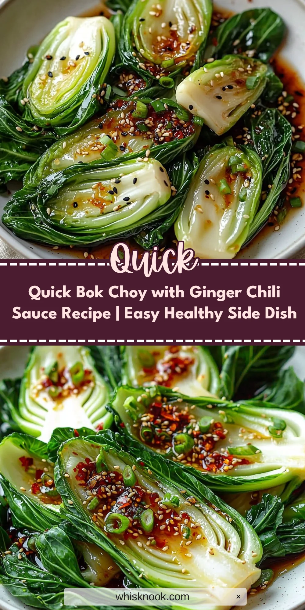 Quick Bok Choy with Ginger Chili Sauce Recipe | Easy Healthy Side Dish