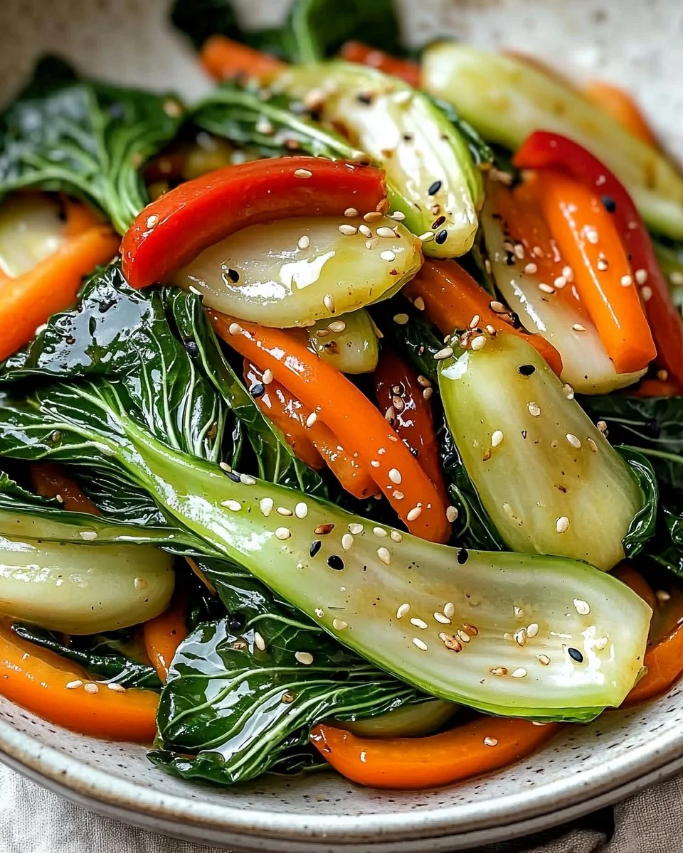Sautéed Bok Choy with Carrots and Peppers