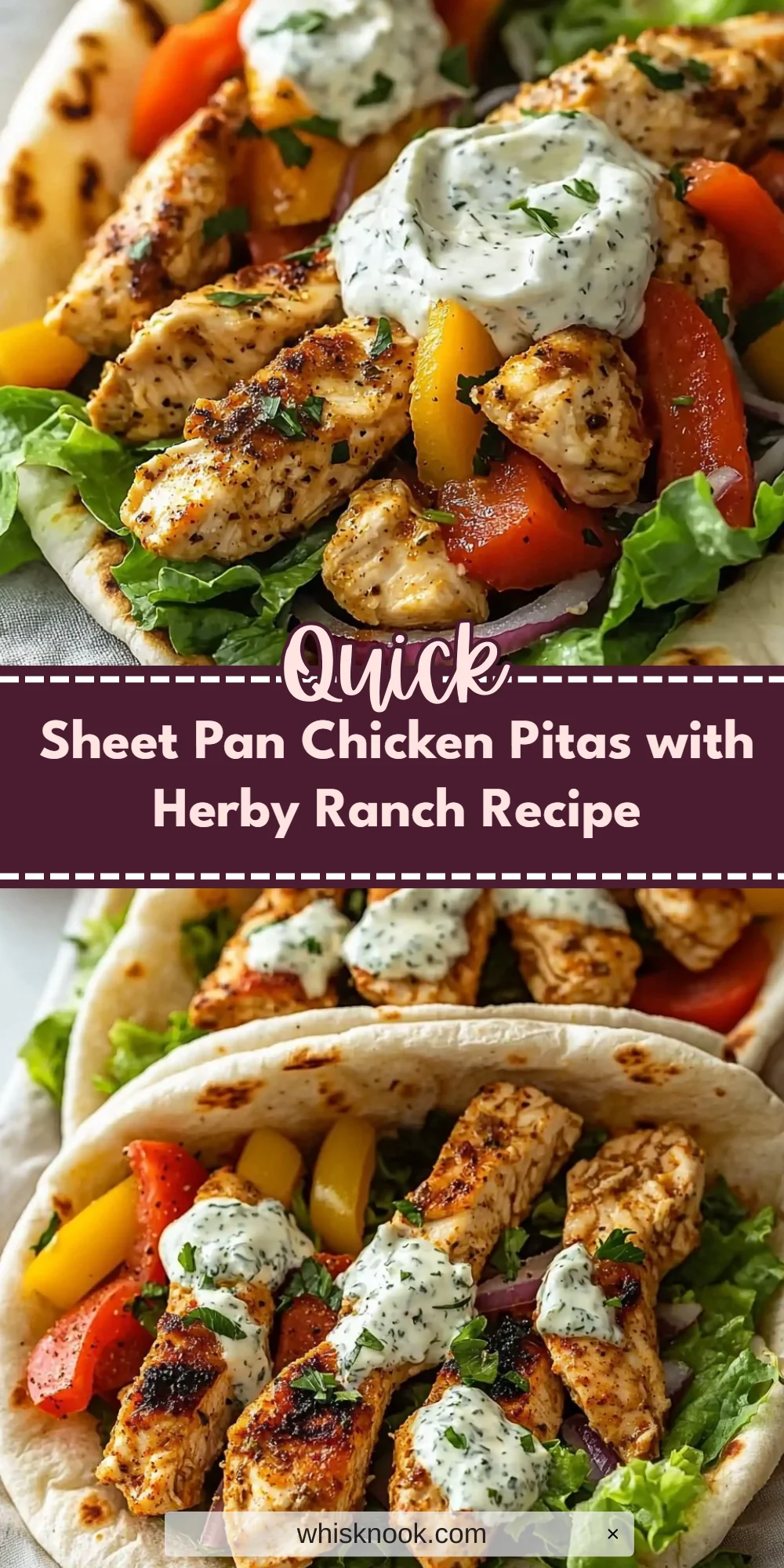 Sheet Pan Chicken Pitas with Herby Ranch Recipe
