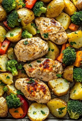 Sheet pan garlic butter chicken with colorful veggies ready for the oven
