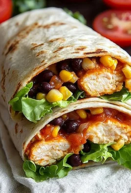 Delicious Southwest Chicken Wrap filled with fresh vegetables and zesty flavors