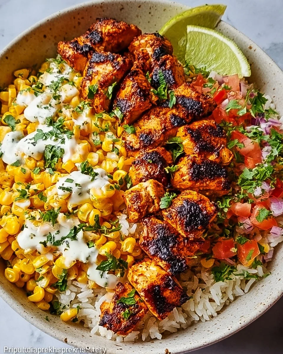 Street Corn Chicken Rice Bowl