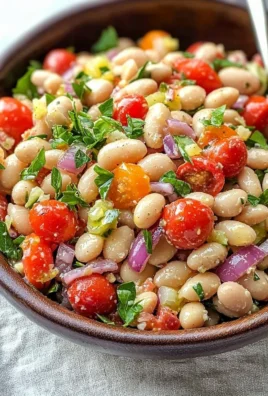 Zesty Italian Bean Salad with colorful beans and fresh vegetables