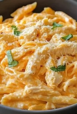 Creamy Buffalo Chicken Alfredo Pasta topped with fresh herbs