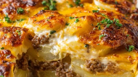 Cheesy Hamburger Potato Casserole