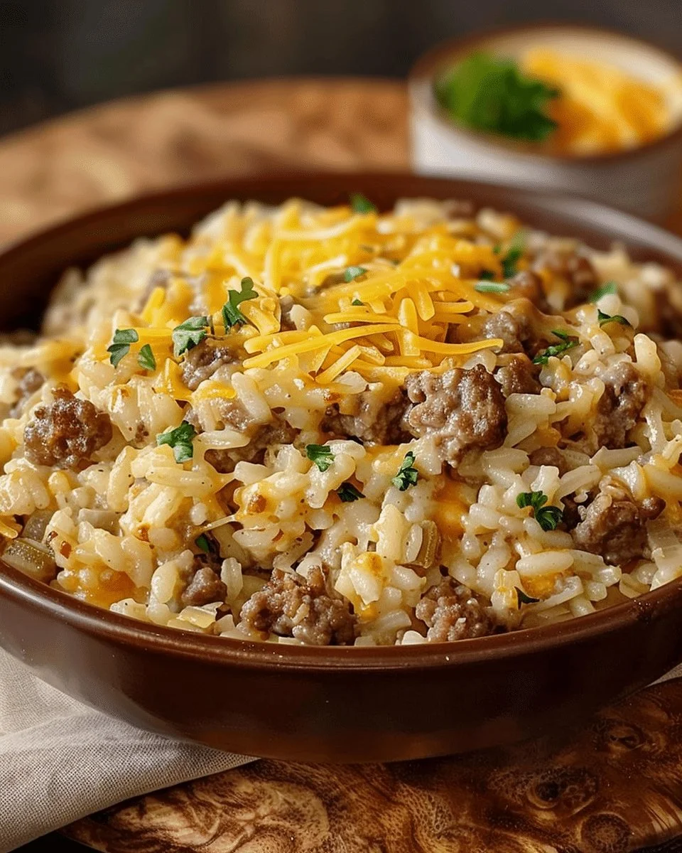 Cheesy Hamburger Rice Casserole