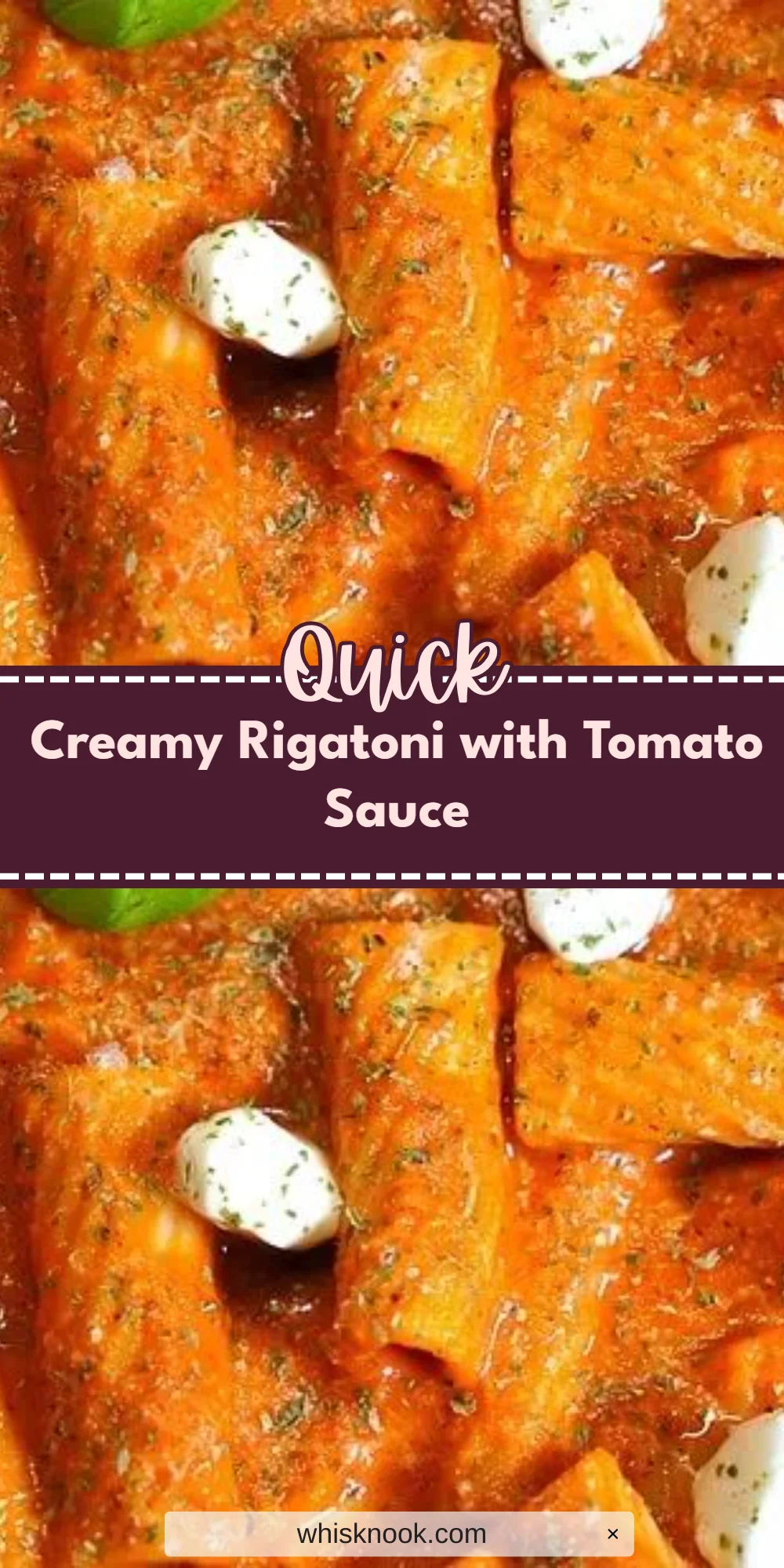 Creamy Rigatoni with Tomato Sauce