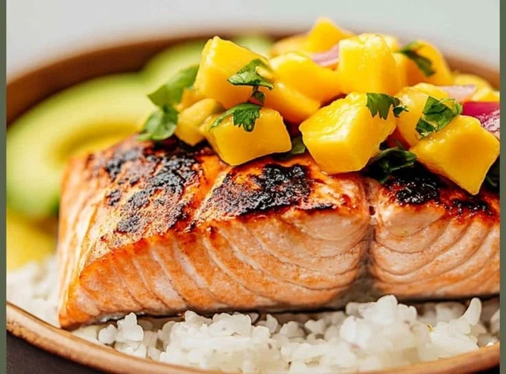 Grilled Salmon with Mango Salsa