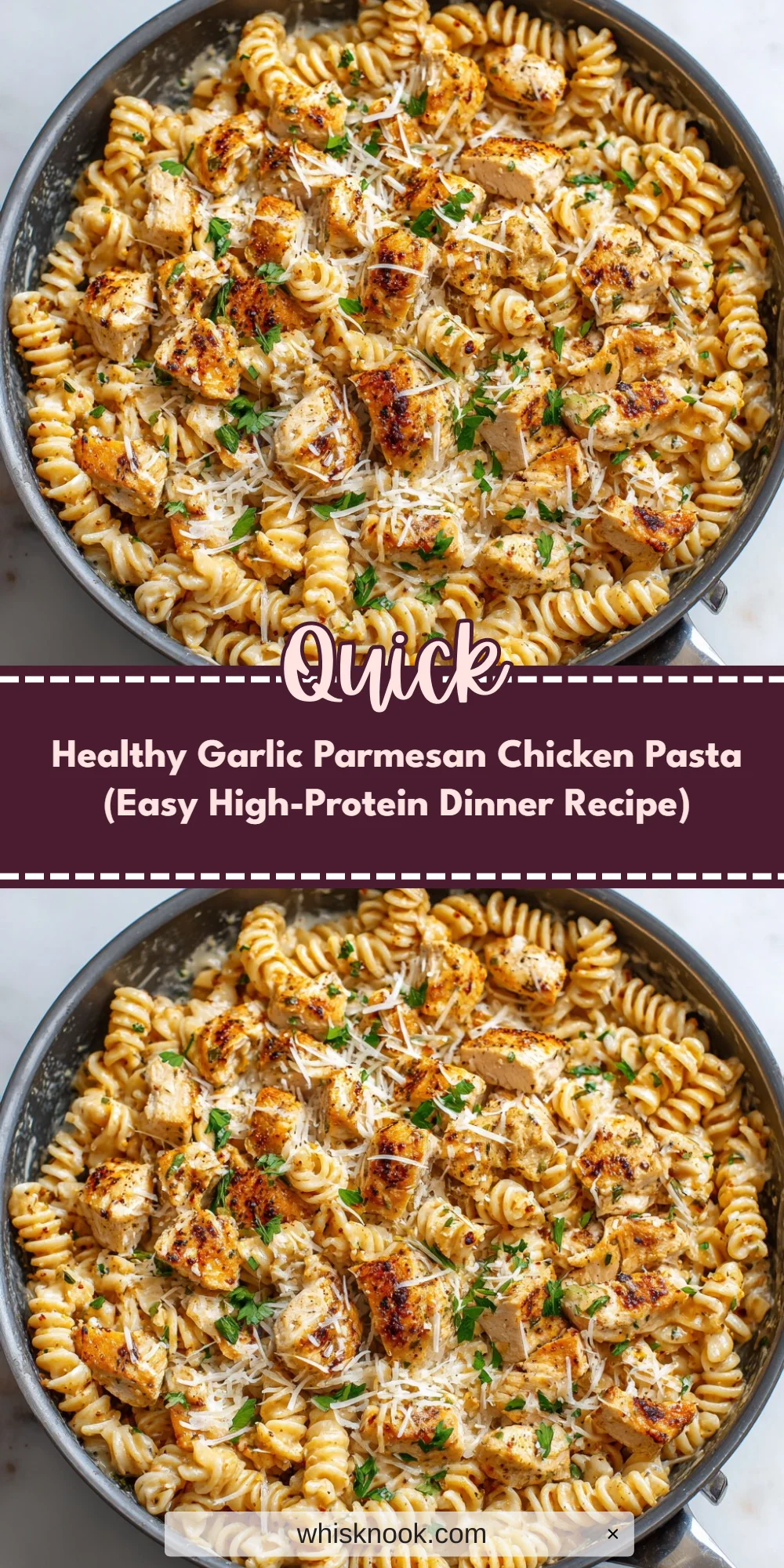 Healthy Garlic Parmesan Chicken Pasta (Easy High-Protein Dinner Recipe)