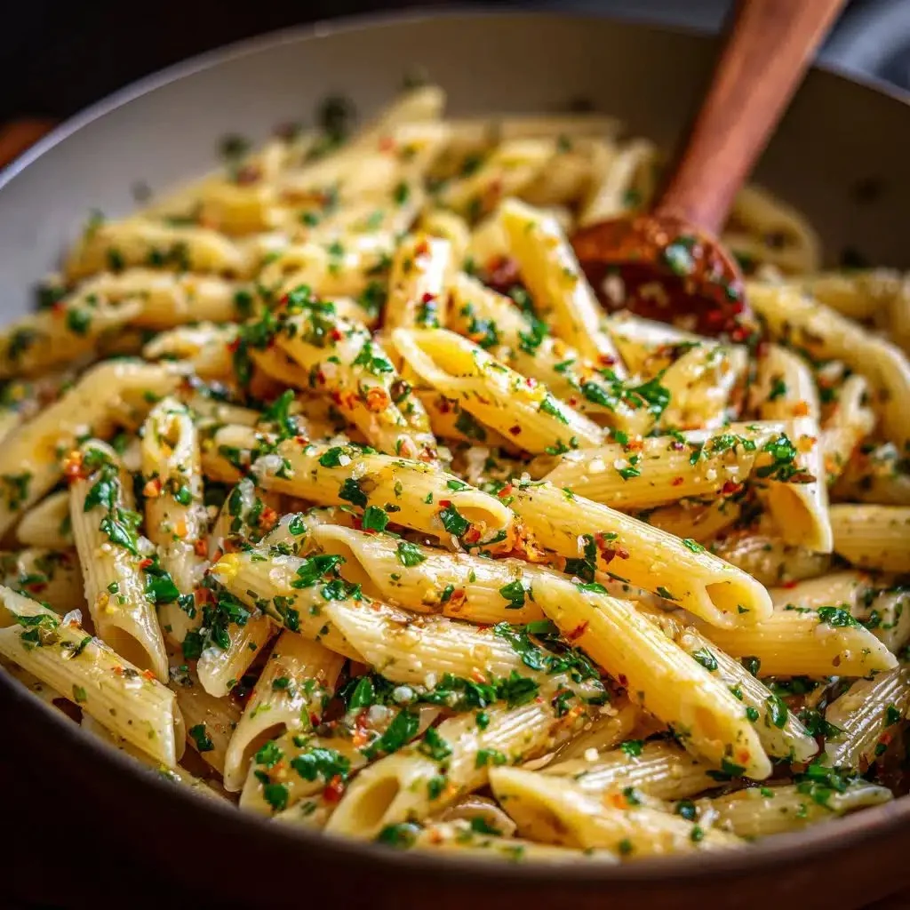 Italian Pasta with Garlic Olive Oil Sauce