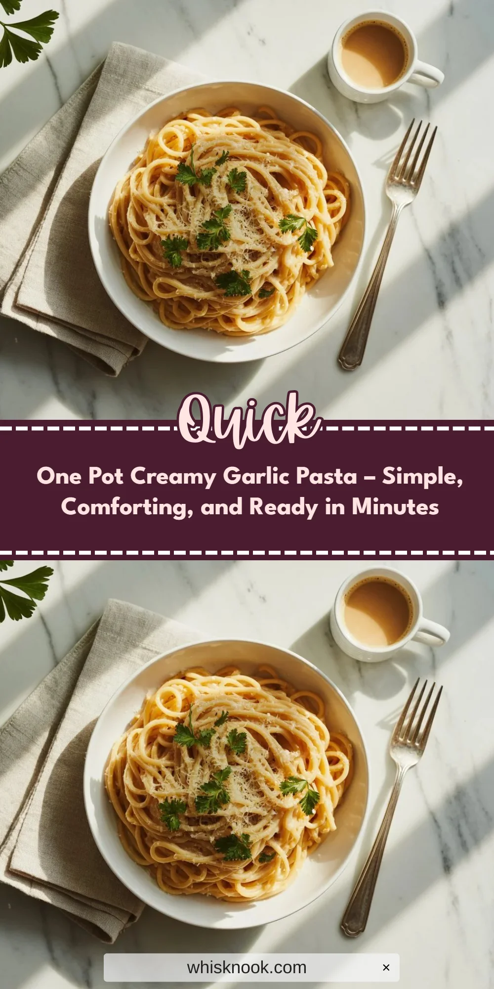 One Pot Creamy Garlic Pasta – Simple, Comforting, and Ready in Minutes
