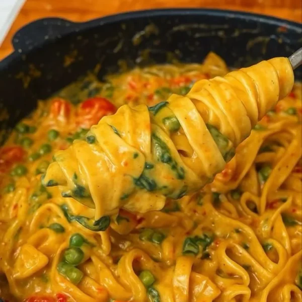 Delicious one pot creamy pesto pasta served in a bowl