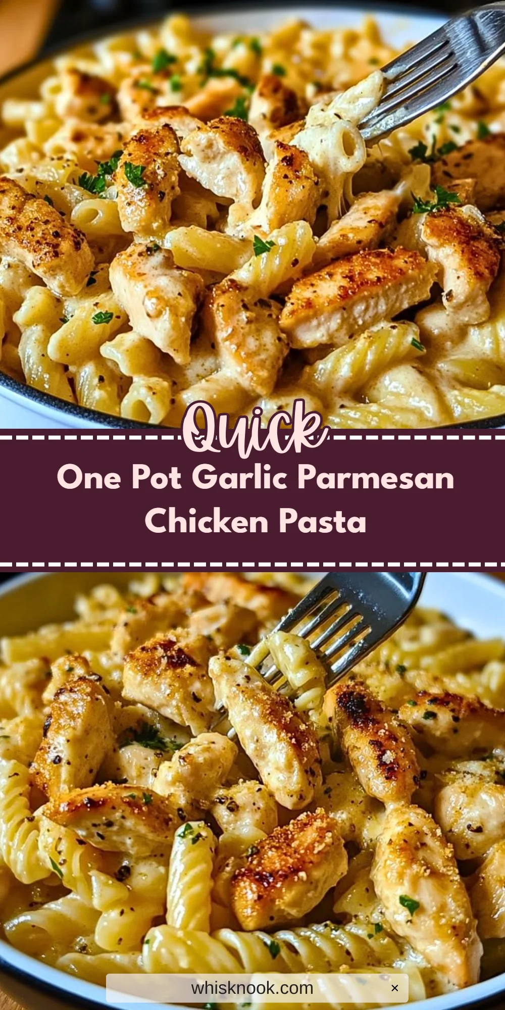 One Pot Garlic Parmesan Chicken Pasta