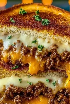 Delicious cheesy ground beef melt topped with melted cheese and savory beef