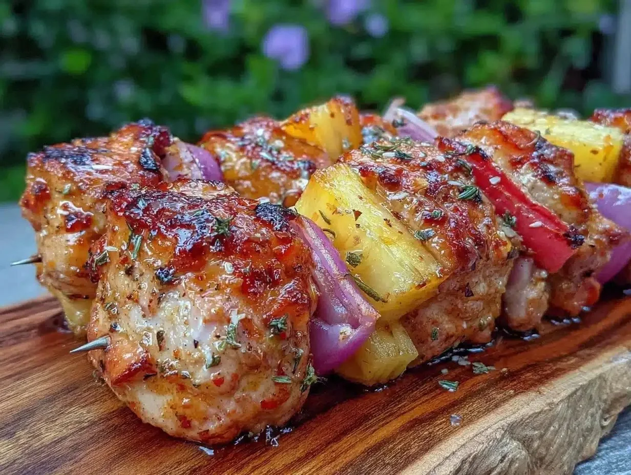 4th of July Spicy Honey Grilled Chicken Skewers