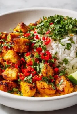 Delicious Coconut Chicken Rice Bowl with vibrant vegetables and coconut sauce