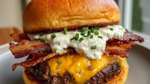 Crack Burgers: The Ultimate Loaded Ranch and Bacon Gourmet Cheeseburger